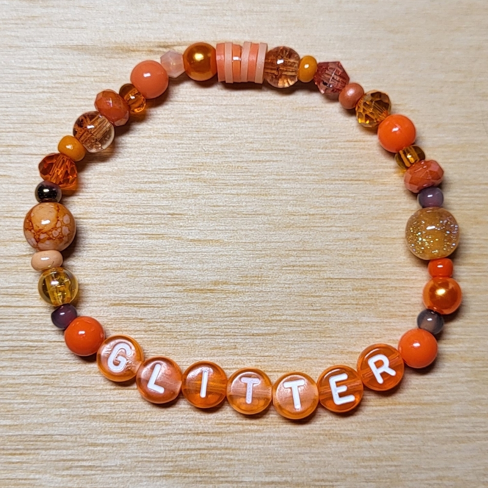 Orange Glitter- Taylor Swift Friendship Bracelet, Size 7.25